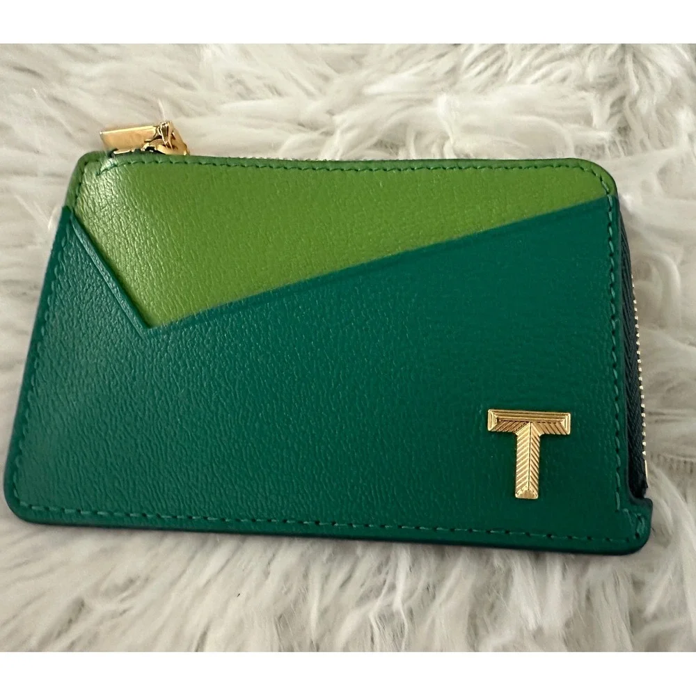 Tiffany & Co. colorblock leather zipped card case wallet